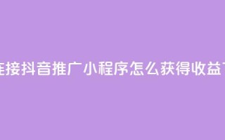 卡盟连接 - 抖音推广小程序怎么获得收益