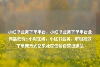 小红书业务下单平台,小红书业务下单平台全网最低价24小时在线,小红书业务,解锁高效下单新方式亿乐社区低价自营货源站