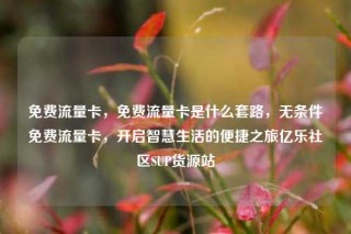 免费流量卡,免费流量卡是什么套路,无条件免费流量卡,开启智慧生活的便捷之旅亿乐社区SUP货源站