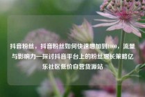 抖音粉丝，抖音粉丝如何快速增加到1000，流量与影响力—探讨抖音平台上的粉丝增长策略亿乐社区低价自营货源站