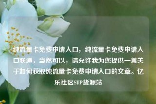 纯流量卡免费申请入口,纯流量卡免费申请入口联通,当然可以,请允许我为您提供一篇关于如何获取纯流量卡免费申请入口的文章。亿乐社区SUP货源站