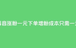 抖音涨粉一元下单(增粉成本只需一元)