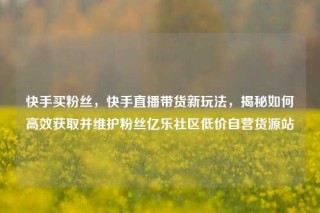 快手买粉丝，快手直播带货新玩法，揭秘如何高效获取并维护粉丝亿乐社区低价自营货源站