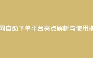 dy自助下单网 - 自助下单平台dy亮点解析与使用指南。