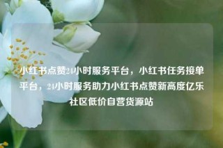 小红书点赞24小时服务平台，小红书任务接单平台，24小时服务助力小红书点赞新高度亿乐社区低价自营货源站