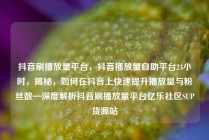 抖音刷播放量平台，抖音播放量自助平台24小时，揭秘，如何在抖音上快速提升播放量与粉丝数—深度解析抖音刷播放量平台亿乐社区SUP货源站