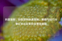 抖音涨粉,抖音如何快速涨粉,策略与技巧分享亿乐社区低价自营货源站
