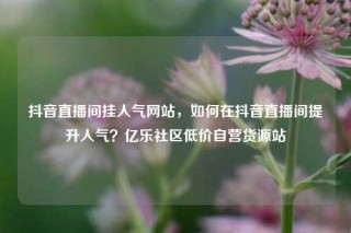 抖音直播间挂人气网站，如何在抖音直播间提升人气？亿乐社区低价自营货源站