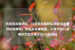 抖音涨流量网站,抖音涨流量网站,抖音涨流量网站有哪些,抖音涨流量秘籍,从零开始打造爆款作品亿乐社区SUP货源站