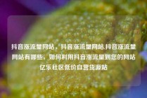 抖音涨流量网站，抖音涨流量网站,抖音涨流量网站有哪些，如何利用抖音涨流量到您的网站亿乐社区低价自营货源站
