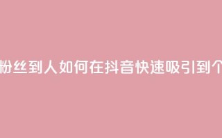 抖音怎么弄粉丝到500人 - 如何在抖音快速吸引到500个粉丝~