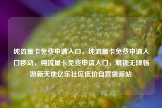 纯流量卡免费申请入口,纯流量卡免费申请入口移动,纯流量卡免费申请入口,解锁无限畅游新天地亿乐社区低价自营货源站