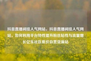 抖音直播间挂人气网站,抖音直播间挂人气网站,如何利用平台特性提升粉丝粘性与流量增长亿乐社区低价自营货源站