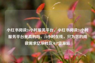 小红书阅读24小时服务平台,小红书阅读24小时服务平台是真的吗,24小时在线,只为您的阅读需求亿乐社区SUP货源站