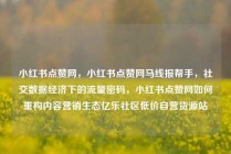小红书点赞网,小红书点赞网马线报帮手,社交数据经济下的流量密码,小红书点赞网如何重构内容营销生态亿乐社区低价自营货源站