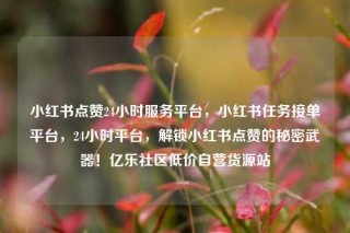小红书点赞24小时服务平台，小红书任务接单平台，24小时平台，解锁小红书点赞的秘密武器！亿乐社区低价自营货源站