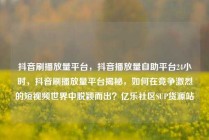 抖音刷播放量平台，抖音播放量自助平台24小时，抖音刷播放量平台揭秘，如何在竞争激烈的短视频世界中脱颖而出？亿乐社区SUP货源站