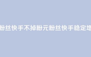 1元3000粉丝快手不掉粉(1元3000粉丝快手稳定增粉)