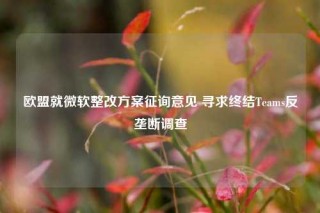 欧盟就微软整改方案征询意见 寻求终结Teams反垄断调查
