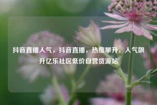 抖音直播人气,抖音直播,热度攀升,人气飙升亿乐社区低价自营货源站