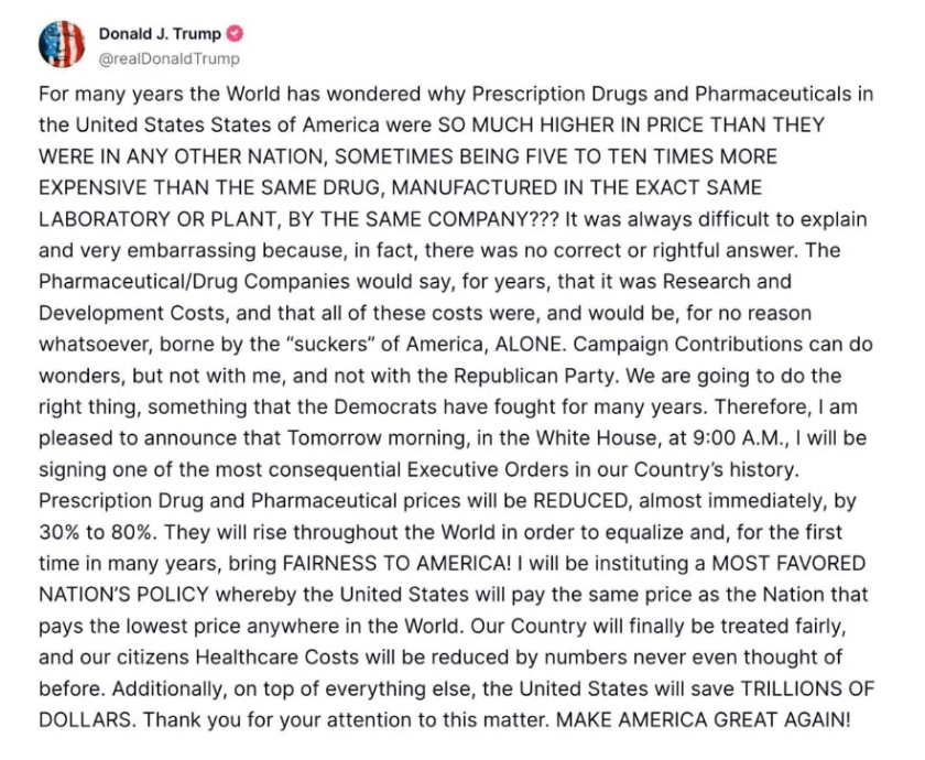 特朗普将令美国药品降价	，对中国公司影响几何？  第1张