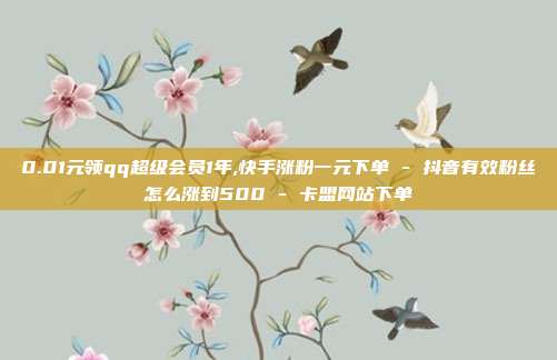 0.01元领qq超级会员1年,快手涨粉一元下单 - 抖音有效粉丝怎么涨到500 卡盟网站下单  第1张