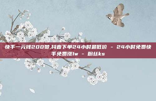 快手一元钱200赞,抖音下单24小时最低价 - 24小时免费快手免费涨1w 粉丝ks  第1张