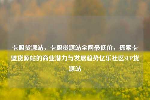 卡盟货源站，卡盟货源站全网最低价，探索卡盟货源站的商业潜力与发展趋势亿乐社区SUP货源站  第1张