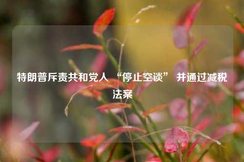 特朗普斥责共和党人 “停止空谈” 并通过减税法案  第1张