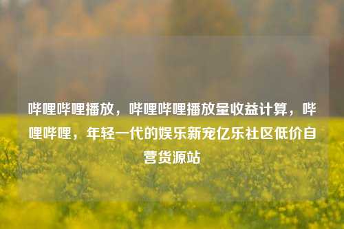哔哩哔哩播放	，哔哩哔哩播放量收益计算，哔哩哔哩，年轻一代的娱乐新宠亿乐社区低价自营货源站  第1张
