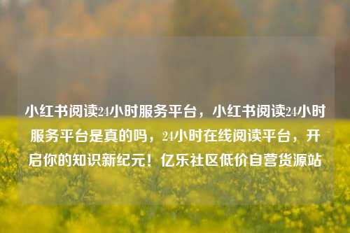 小红书阅读24小时服务平台，小红书阅读24小时服务平台是真的吗，24小时在线阅读平台	，开启你的知识新纪元！亿乐社区低价自营货源站  第1张